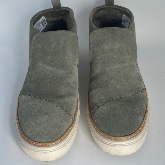 Toms Paxton Women’s Suede Slip-On Sneakers Green Gray Ankle Booties Size 8 M - Picture 2 of 14
